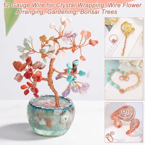 Image of Anezus 12 Gauge Craft Wire Bendable - 2mm Metal Armature Sculpting Wire for Crafting, Wreath Making, Jewelry Making, Beading, Floral (Copper, 100 Feet)