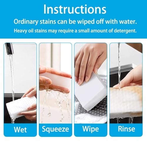 Image of Magic Eraser Sponge Pack of 4 | Premium Melamine Cleaning Sponge | No Scratch Multi Surface Cleaner | Removes Tough Stains with Just Water | for Walls, Kitchen, Bathroom, Shoes & Switch Boards