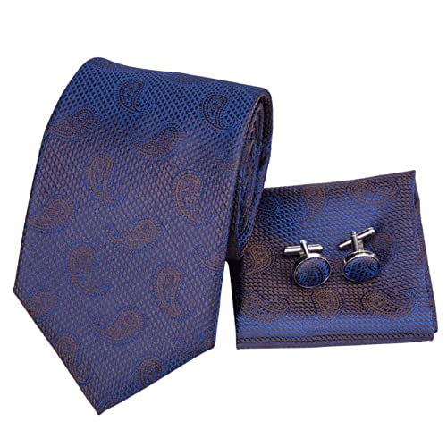 Juego de tirantes, corbata y pañuelo azul para hombre miniatura 6