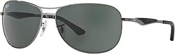 Amazon.com: Ray-Ban Men's RB3519 Aviator Sunglasses, Gunmetal/Green, 59 ...