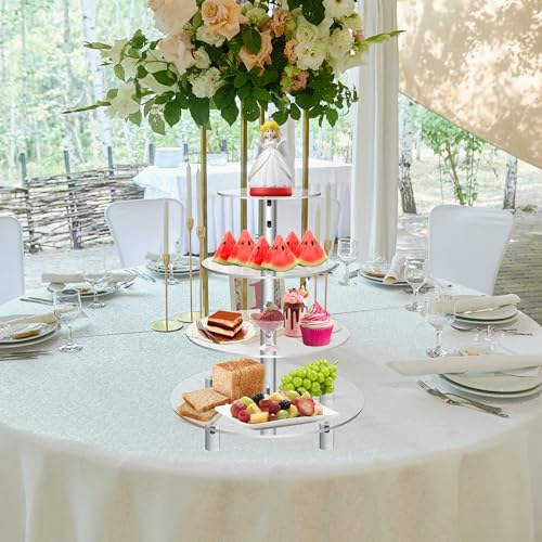 Jusalpha 4RF-UK Large 4 Tier Acrylic Round Cake Stand Cupcake Stand Dessert Tower Tea Party Serving Platter thumb #7