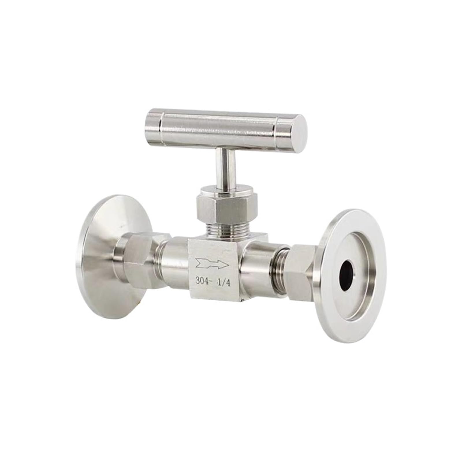 AARTERZZA KF16 KF25 KF40 Vacuum Precision Control Valve Stainless Steel Micro-Control Valve Needle 304 Stainless Flow Control Stop Valve(KF16)