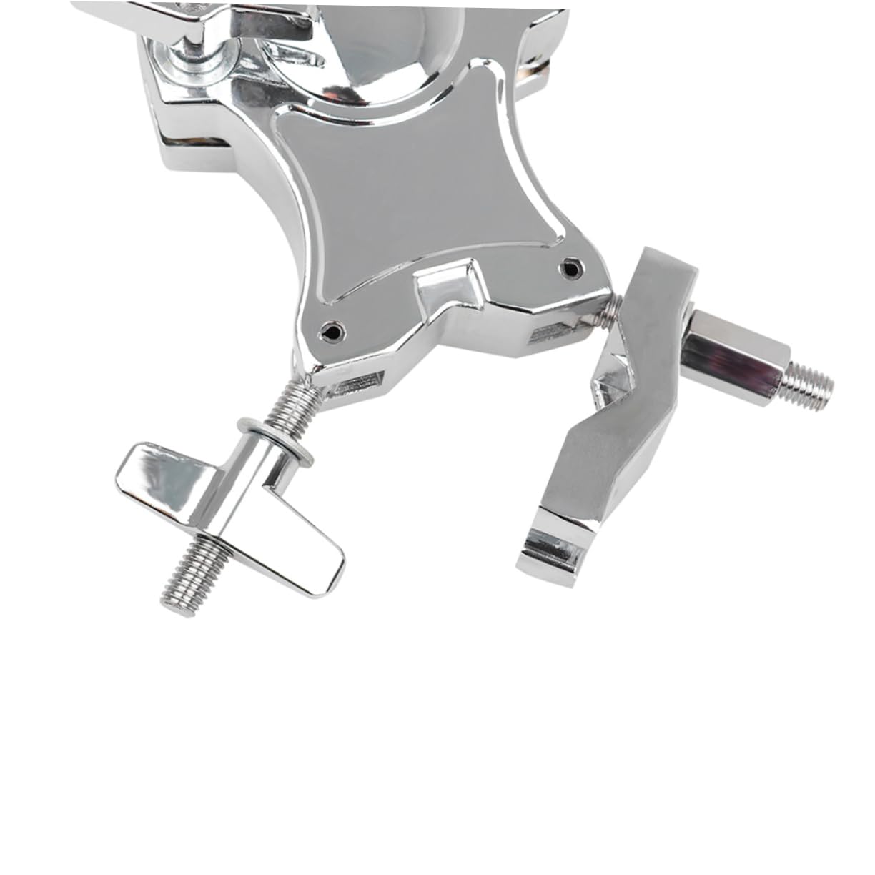 BESTonZON Support de Tom en Alliage de Zinc Réglable à Levier Rotatif 360°, Clip D'extension pour Batterie, Accessoire Montage Percussion Robuste et Polyvalent, Argenté