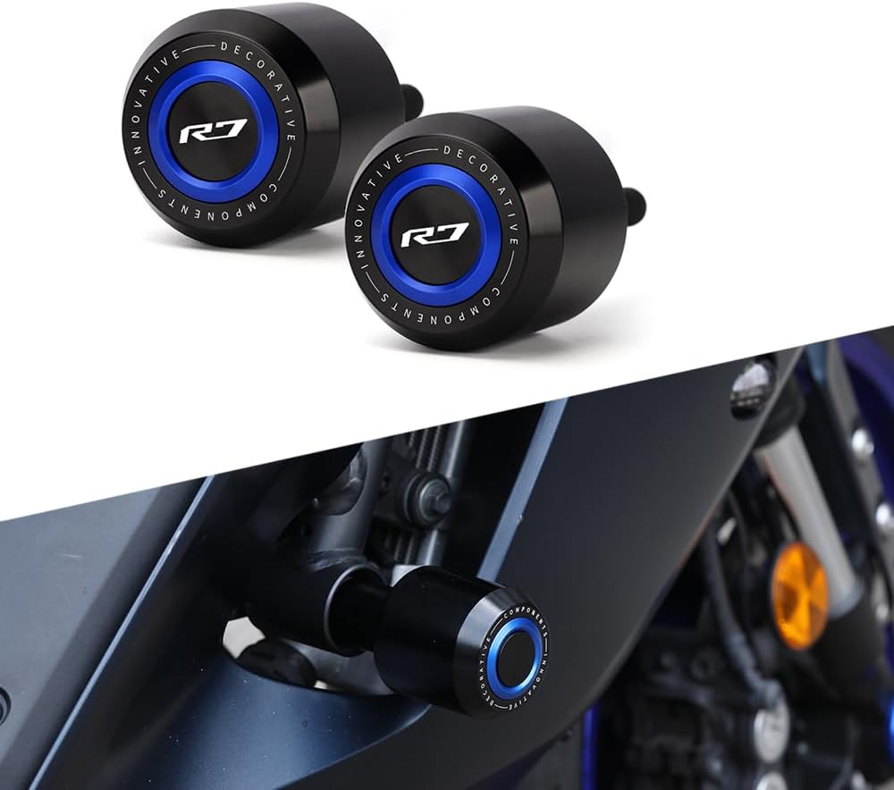 Modeer Compatible with YZF R7 2021 2022 2023 2024 2025 Motorcycle Frame Anti-Collision Falling Protection Slider Crash yzfr7 r 7 Accessories (Blue)