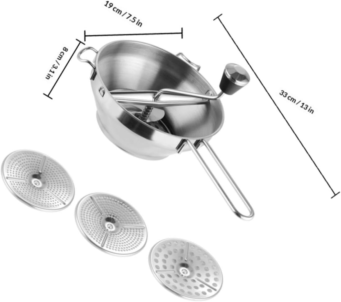 Toyvian Stainless Steel Potato Ricer and Manual Food Presser, Multifunctional Vegetable Masher with Portable Design for Home Kitchen Use