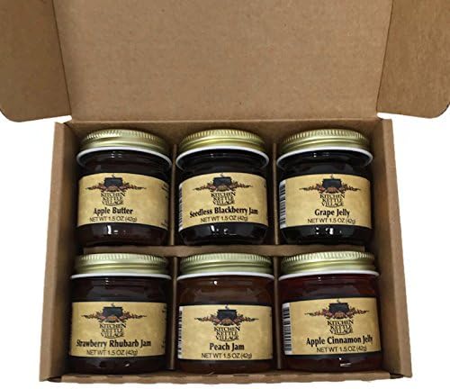 Kitchen Kettle Village Jam Sampler (Amish Made) 6-pack Variety Sampler of Jams and Jellies, 1.5 Ounce Jars [1 of each flavor]