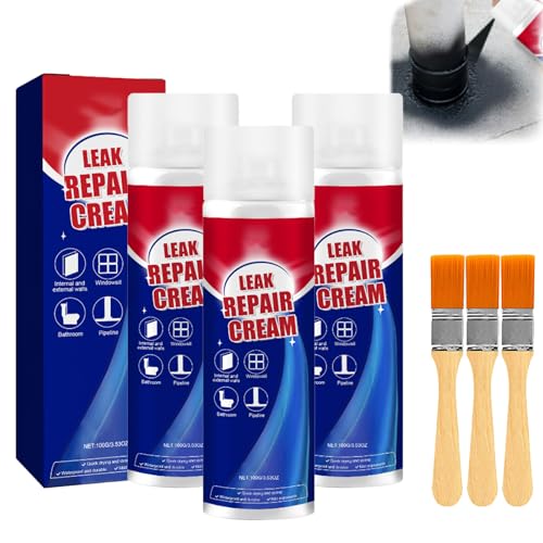 Inbuyus Leak Sealant Spray, Inbuyus Leak Repair Waterproof Sealant Spray with Brush, Multi-surface Leakrepair Indoor and Outdoor Waterproof Coating, Fast Drying, Easy to Apply (3pcs)
