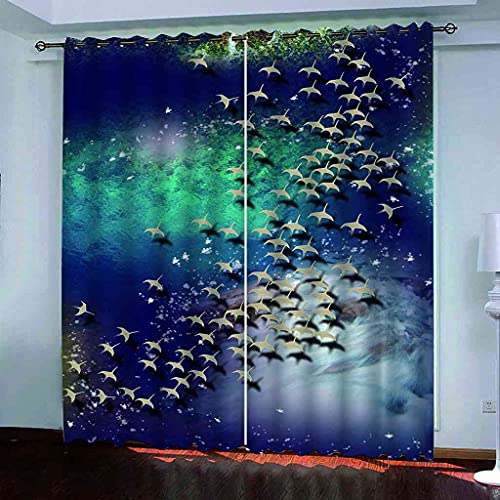Rideaux occultants 100% polyester isolant thermique phonique oiseaux 3D - 2
