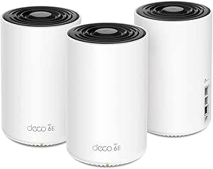 TP-Link Deco XE75 Pro AXE5400 Tri-Band WiFi 6E Mesh System - 2.5G WAN/LAN Port, Covers up to 7200 Sq.Ft, Replaces WiFi Router and Extender, AI-Driven Mesh, 6GHz Band, 3-Pack