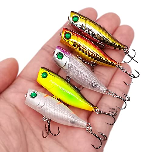 Amazon.co.jp: ルアー釣り 1個ミニポッパー釣りルアー4cm / 3.5g 3D目
