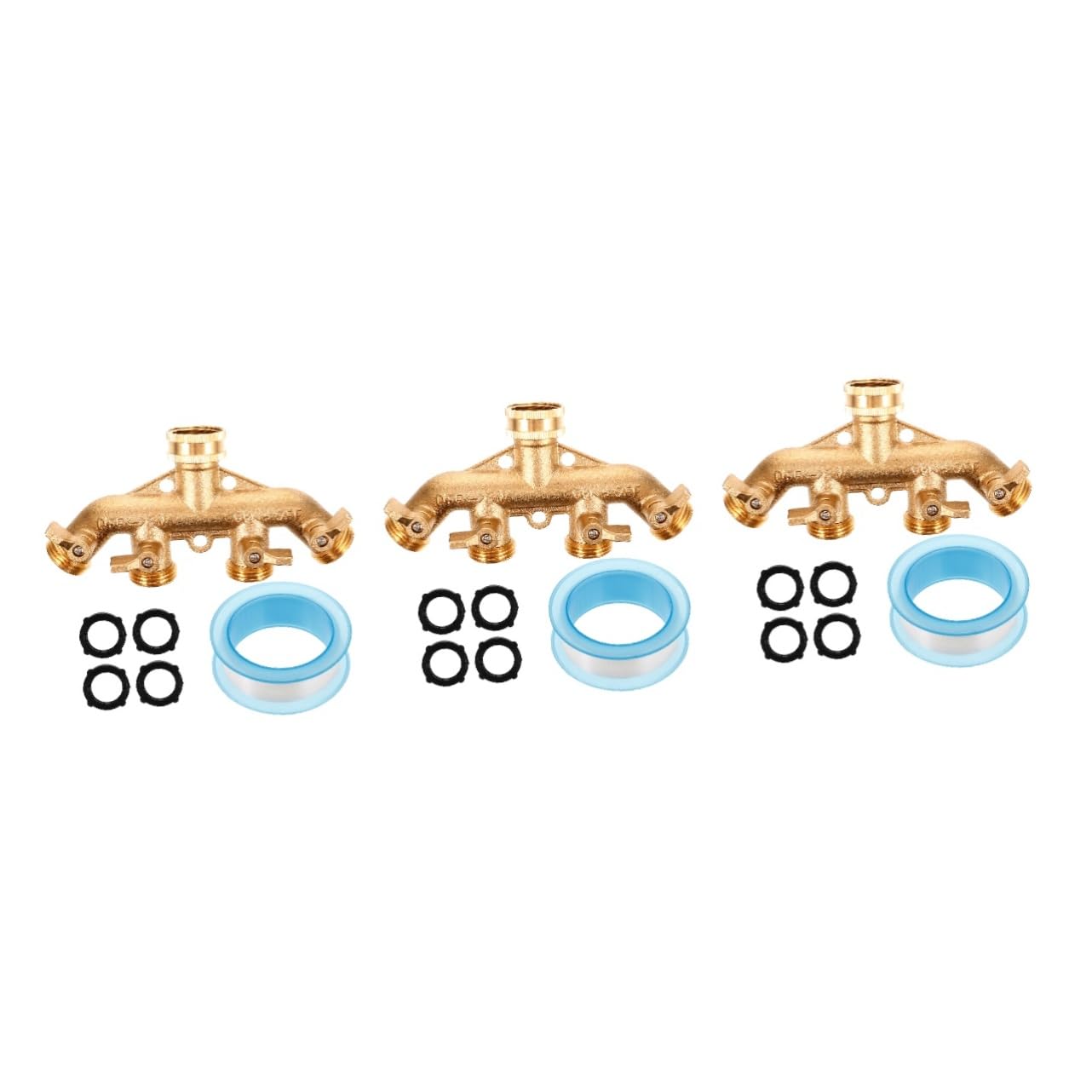 Hemobllo 3 Sets Four Way Ball Valve Garden Hose Quick Splitter Hose Splitter Adjustable Hose Connectors Adjustable Pipe Fittings Garden Hose Quick Connect Fittings Garden Hose Accessories