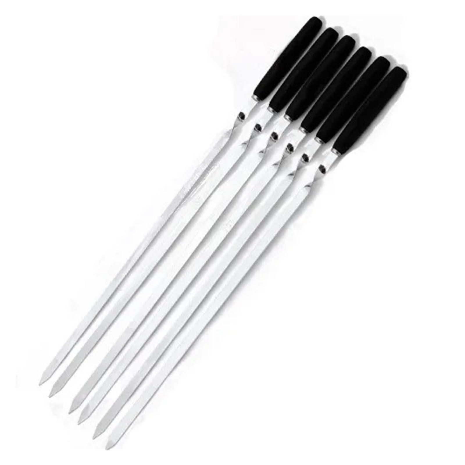 55 cm szpikulec do grilla szaszłyki ze stali nierdzewnej płaski plastikowy uchwyt widelce do grilla mięso ryby grill akcesoria do grilla
