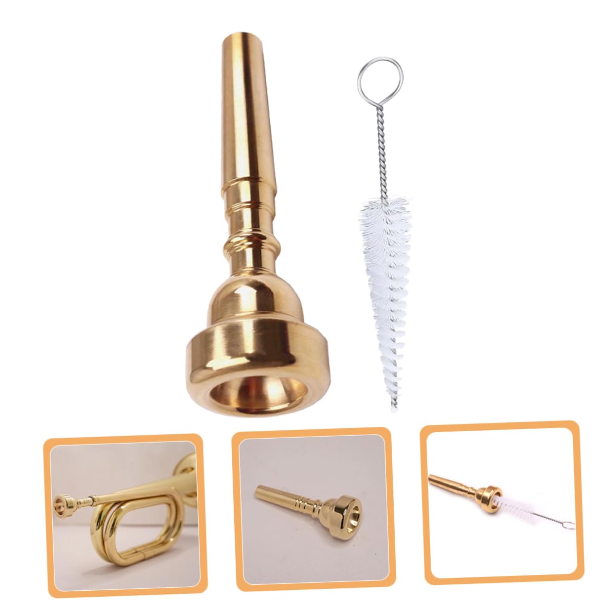 COSMEVIVI 1 Set Trumpet Mouthpiece Set Trumpet Cleaning Brush Trombone Cleaning Supplies Mouthpiece Cleaning Brush Trumpet Mouthpiece Cleaning Kit Trumpet Mouthpiece Brush Horn Mouthpiece