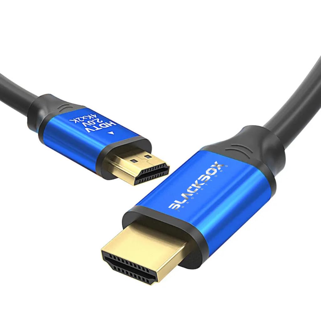 Blackbox HDMI 2.0 Cable (1.5 meter, 4K 60Hz, 1080p at 120Hz High Speed 18Gbps with Ethernet, eARC, 3D, HDCP 2.3) – Compatible with PS5, Xbox, Roku, Apple TV, Switch, PC Blackbox HDMI 2.0 Cable (1.5 meter, 4K 60Hz, 1080p at 120Hz High Speed 18Gbps with Ethernet, eARC, 3D, HDCP 2.3) – Compatible with PS5, Xbox, Roku, Apple TV, Switch, PC