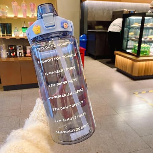 Image of Set of 3 Transparent Water Bottle 2000ML, 900ML, 300ML with Motivational Time Marker | Leak Proof&Break-Proof | Best Usage For Office /School /Gym /Travel Water Bottle