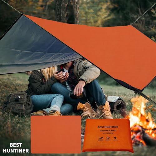 Image of Heavy Duty Survival Blanket -Multifunctional Reflective Tarp Thermal Blanket - 60 inch x 83 inch Waterproof Sandproof for Camping Hiking Outdoors Multifunctional Emergency Blanket