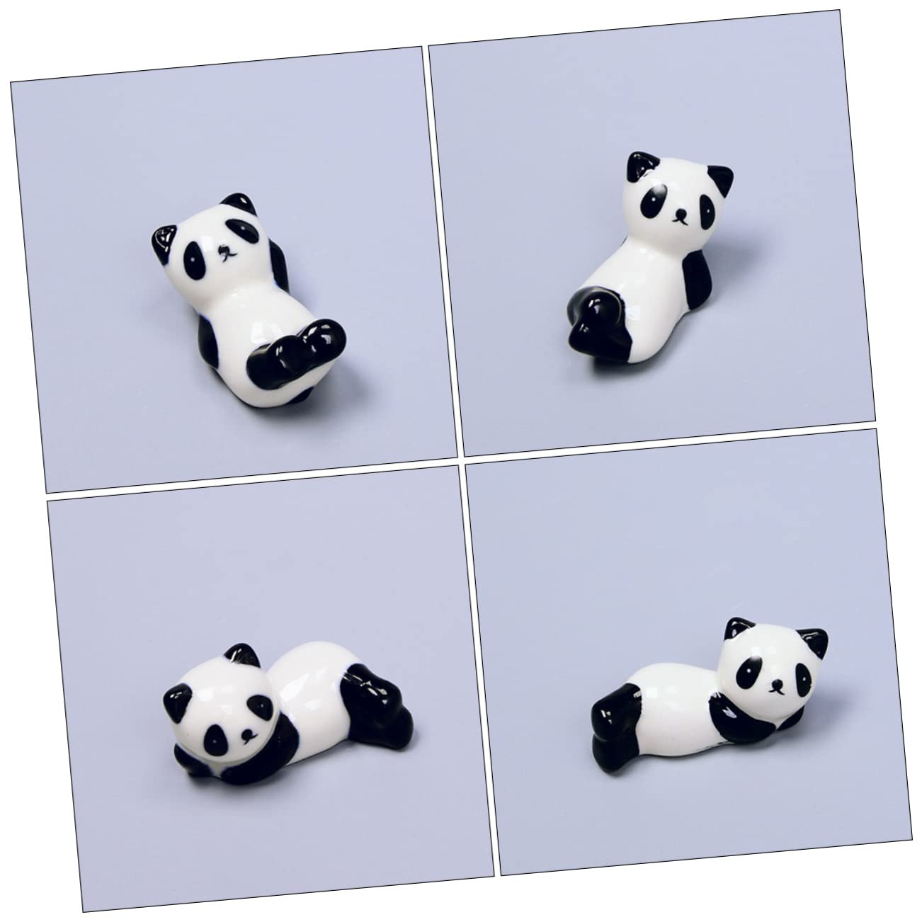 STOBAZA 5Pcs Panda Ceramic Chopstick Rest Random Styles Holder for Chopsticks Spoons Forks and Utensils Easy to Clean Storage Rack