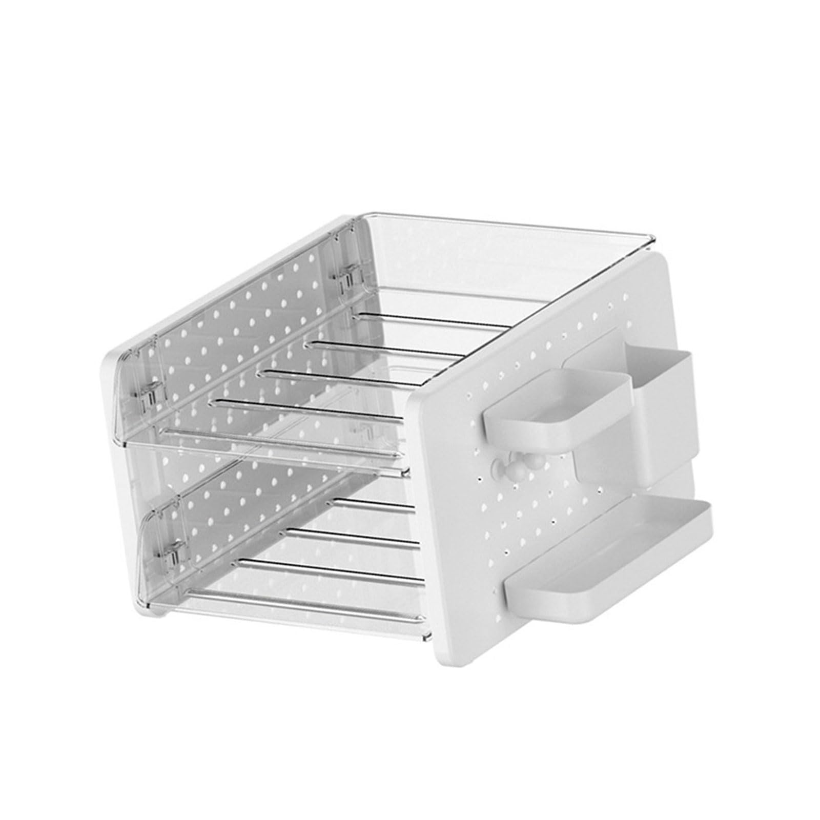Xinsheinelry 2 Layer / 3 Layer Document File Tray Clear Acrylic Desk Organizers Stackable Paper Letter with Pen Cup and Pegboard File Organizers