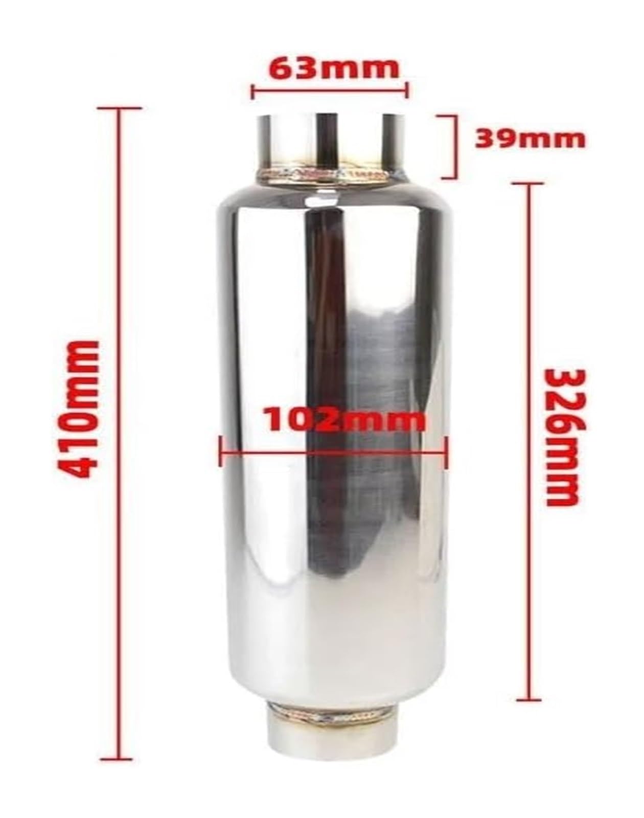 Tubo Escape Coche Punta 63mm Silenciador Acero Inoxidable Universal Carreras Garganta Trasera Silbato Coche Escape Tubo Silenciador