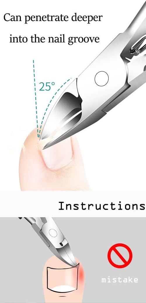 Toenail Clippers Nail Clippers Trimmer for Thick Fungus Ingrown Nails/Toenails Soft Grip Long