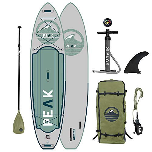 Peak Expedition Inflatable Stand Up Paddle Board — Durable Lightweight Touring SUP with Stable Wide Stance — 11' Long x 32