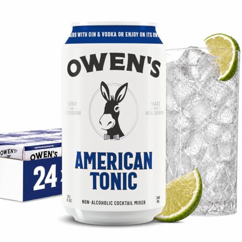 Owen's American Tonic Water, Cocktail Mixer, 8.2 oz Cans, 24 Pack