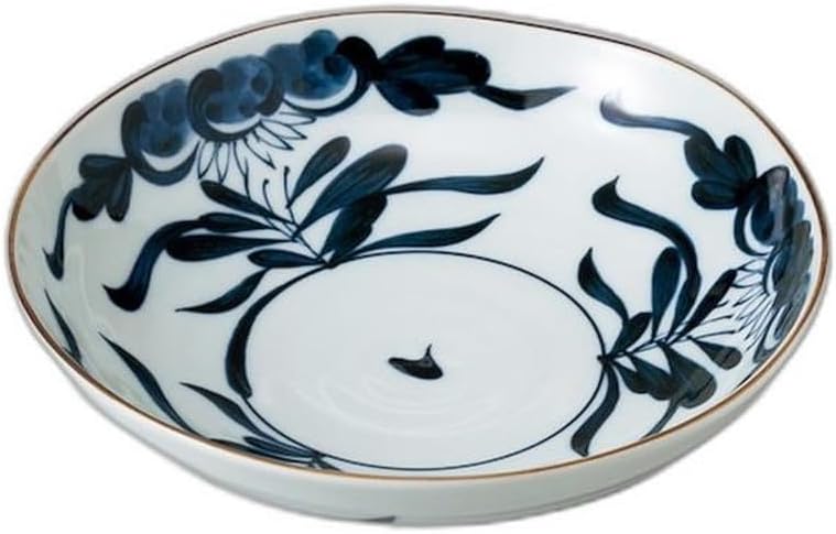 Ancient Flowers, Six Soldiers, 6.8 Deep Plate, 8.3 x 8.3 x 2.0 inches (21 x 21 x 5.2 cm) | Noodle Plate Setomonohonpo