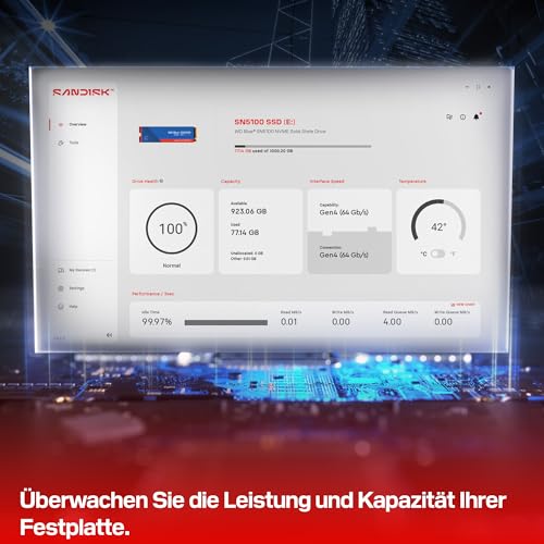 WD Blue SN5100 NVMe SSD 1 TB (7.100 MB/s Lesegeschwindigkeit, M.2 2280, PCIe Gen 4.0, nCache 4.0, SanDisk 3D CBA NAND-Technologie, Acronis True Image) – Ansicht 5