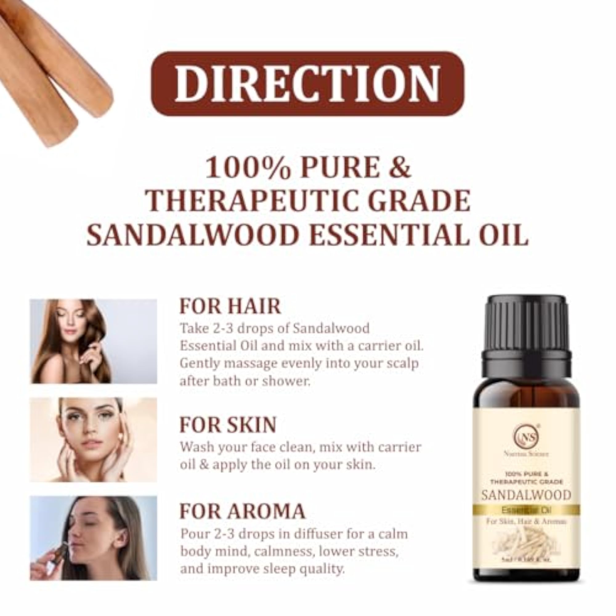 Sandalwood Essential Oil, 5ml