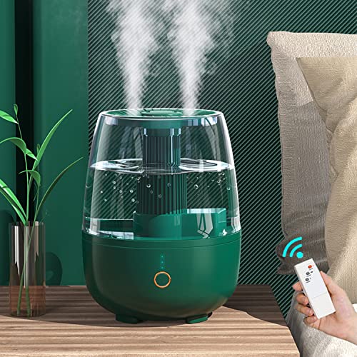 Air Humidifier, 6.8L Large Humidifiers For Bedroom & Baby Room, Ultra-Quiet Cool Mist Humidifiers With Remote Control, 360° Rotation Nozzle, Aroma Oil Diffuser, 2 Holes,Green #TOP3