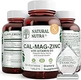 Natural Nutra Calcium Magnesium Zinc with Vitamin D3 - CMZ Supplement | Bone Strength, Immune Support, Muscle & Nerve Health - Cal-Mag Zinc Supplement - Gluten Free - Digestion Support - 250 Tablets