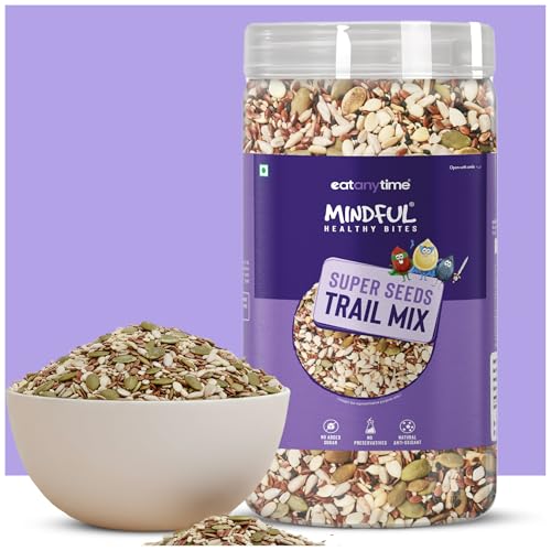 Image of EAT Anytime Super Seeds Trail Mix - 600 g| Healthy Mix of Chia, Pumpkin, Flax, Sunflower, White & Black Sesame Seeds | High Fiber & Protein | No Added Sugar, No Preservatives | Natural Antioxidants