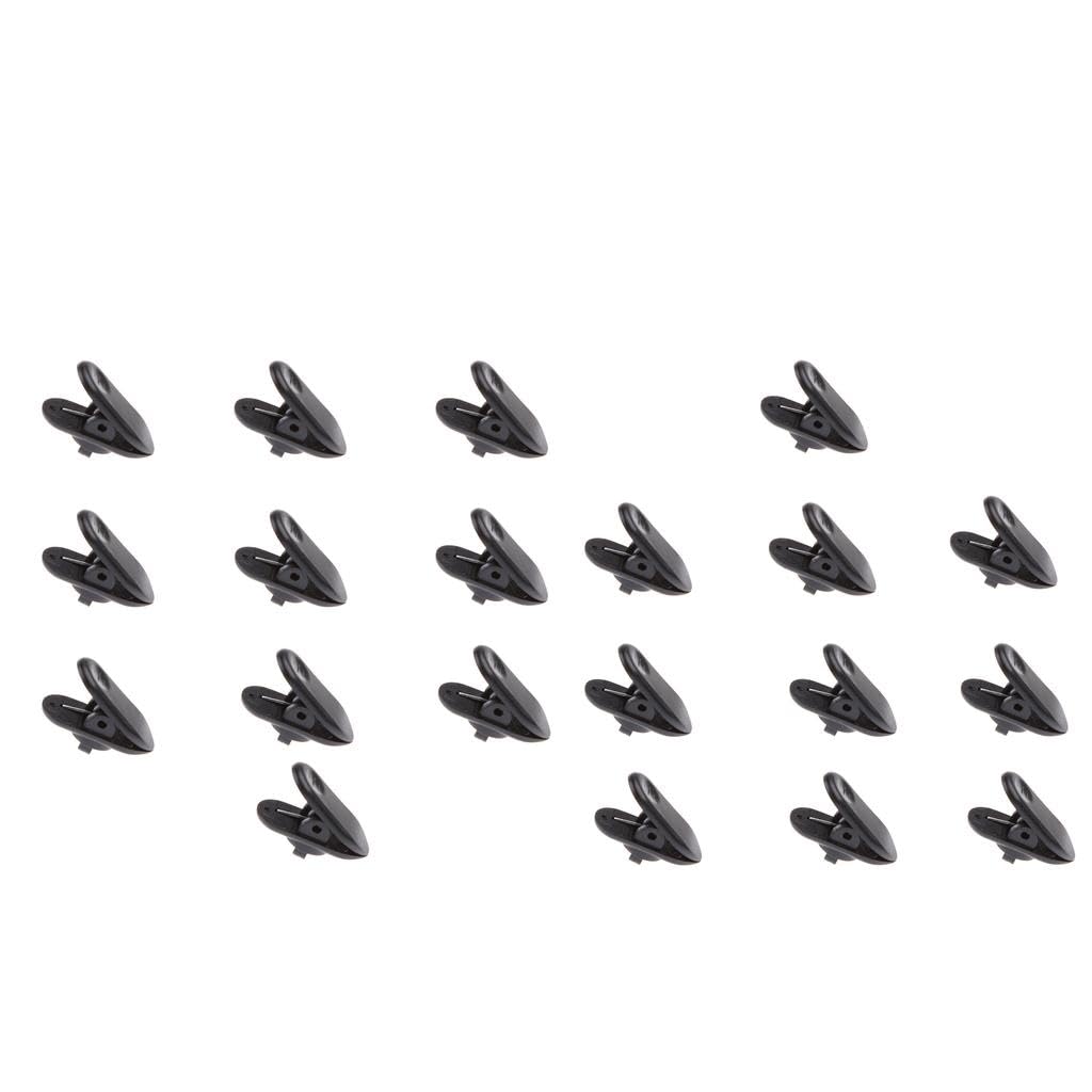 20 Pieces Lavalier Mic Earphone Headset Tidy line Cable Collar Clip Black-picture-24