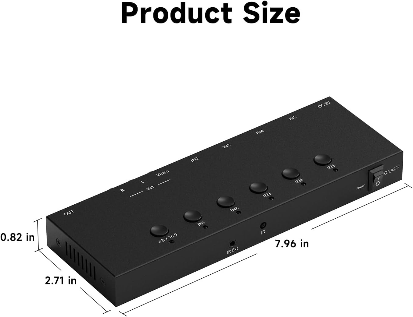 Y.D.F 4 Way HDMI 2.0 Switcher + 1 RCA to HDMI Converter(2 in 1) 1 Way AV Composite CVBS Switch to HDMI Adapter Support 4:3/16:9 Switching for N64 NGC Wii Xbox PS2/3/4/5 Xbox Series/ONE Switch