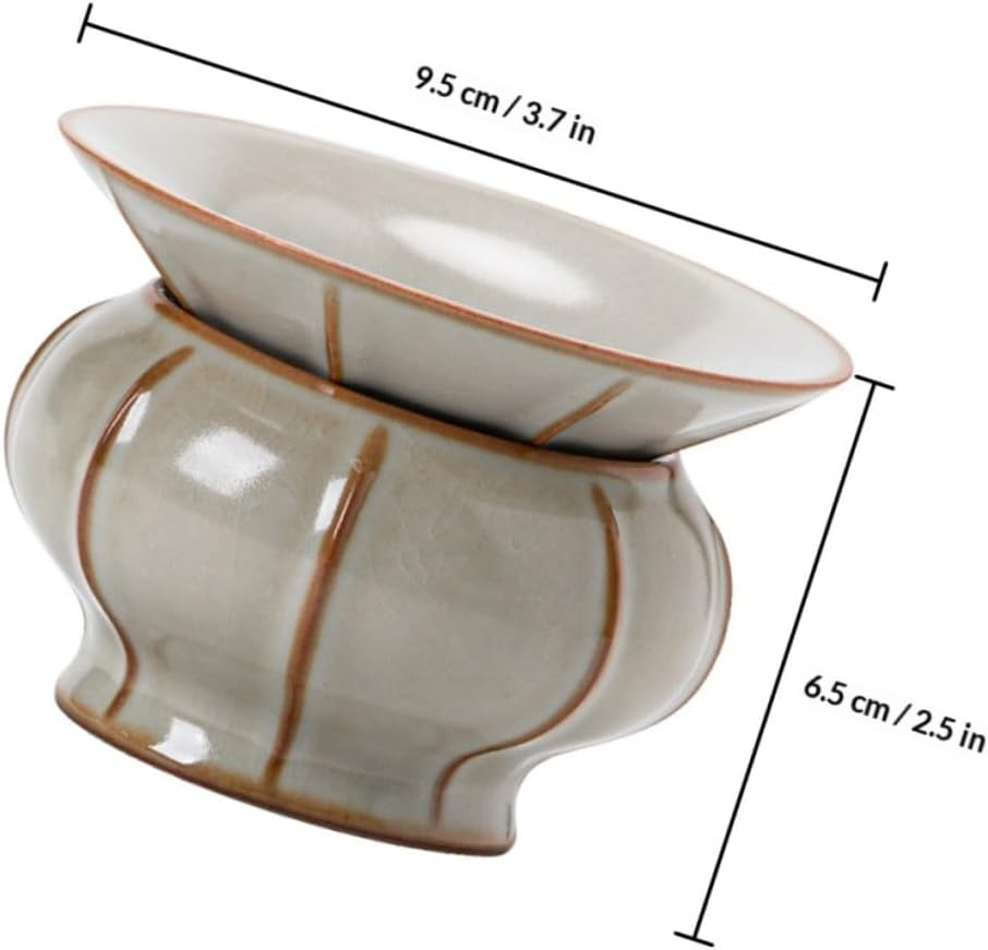 Ceramic Tea Filter Strainer with Stand Ru Kiln Porcelain Fine Mesh Infuser for Loose Leaf Tea Room Supplies Kitchen Accessory