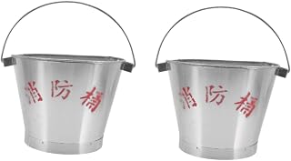 TOYANDONA 2pcs Half Round fire Bucket Metal Container Galvanized Bucket Metal Sand Pail Galvanized Pail