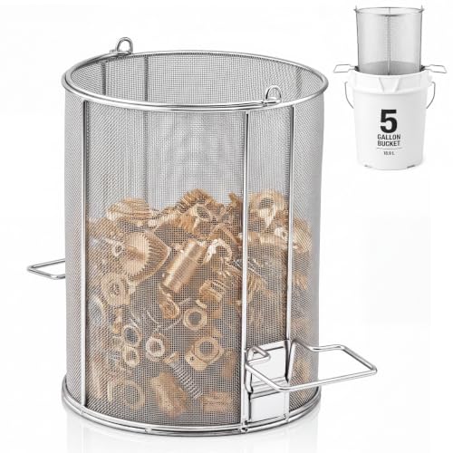 1/32″ Mesh 5 Gallon Stainless Steel Parts Wash Strainer Basket, 1 Pcs