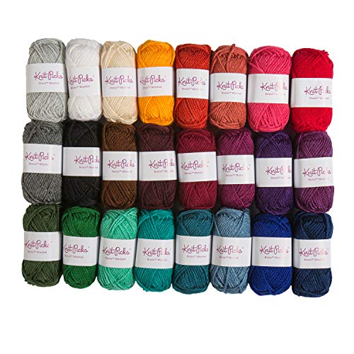 Knit Picks Brava Mini Pack Worsted Premium Acrylic Yarn - 24 Pack