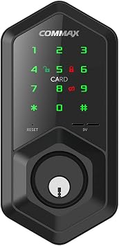 COMMAX CDL-107U Smart Deadbolt Bluetooth Door Lock, Touchscreen Keypad, RFID Key Tags, Mechanical Key, Double Authentication, Guest Password, Battery Alarm, Flex Lock