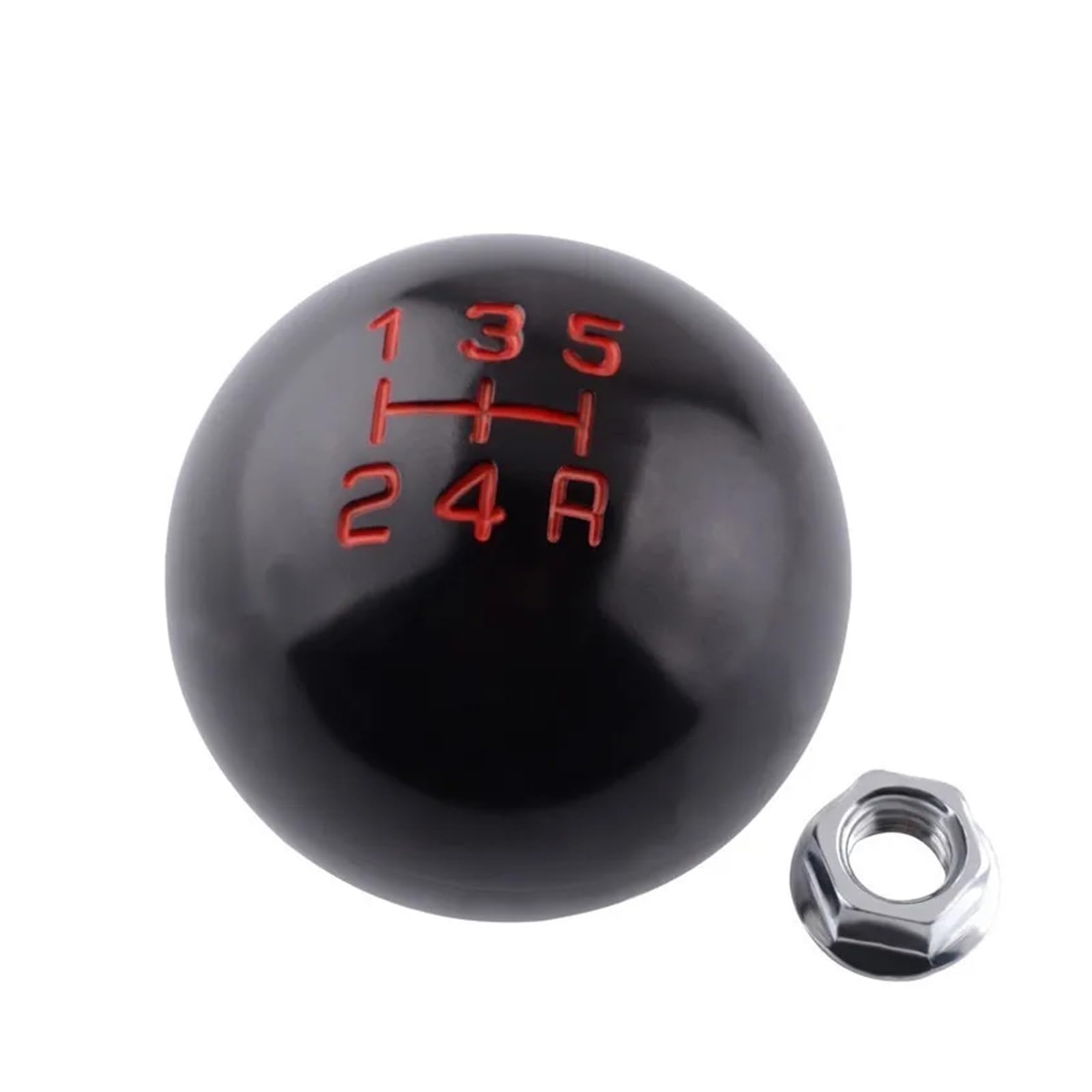 YYGGWL Shift Knob For Civic Fit FD2 FN2 EP3 DC2 DC5 S2000 F20C Aluminum 5/6 Speed M10X1.5 Type-R JDM Ball Shape Gear Shift Knob Shifter Lever(-08-Black 5-Speed)