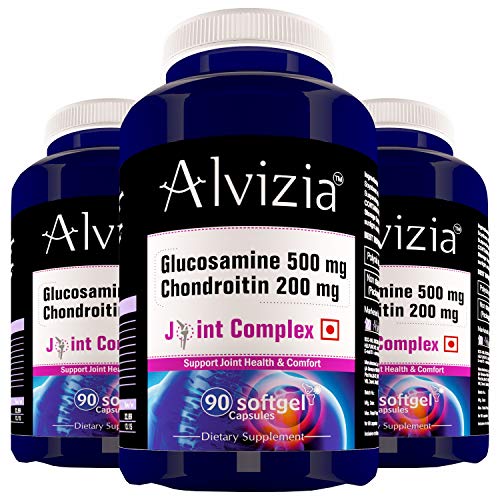 Alvizia Glucosamine Chondroitin, Supports Healthy Joints, Cartilage and Connective Tissue (90 Softgel capsules) (PACK OF 3) Alvizia Glucosamine Chondroitin, Supports Healthy Joints, Cartilage and Connective Tissue (90 Softgel capsules) (PACK OF 3)