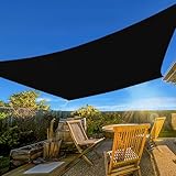 Artpuch 18'X25' Black Rectangle Sun Shade Sail UPF50 for Backyard Shade HDPE Outdoor, Windproof & Breathable for Patio Garden Backyard Pool (We Make Custom Size)