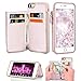 LAMEEKU iPhone 6 Wallet Case, iPhone 6s Leather Case, Shockproof iPhone 6 Card Holder Cases with Credit Card Slot Zipper Wallet Purse Money Pockets, Protective Cover for Apple iPhone 6/6s- Rose Gold