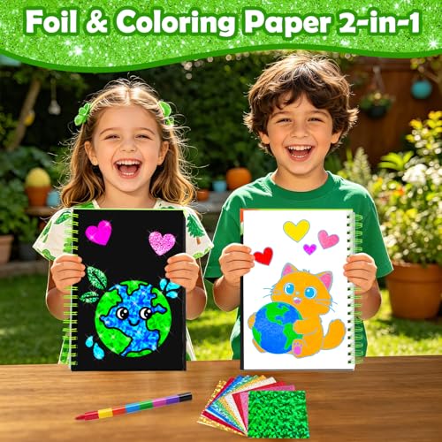 Image of FUNNYB&G Mess-Free Foil Art Craft for Kids Ages 4-10, Kids Birthday Gift