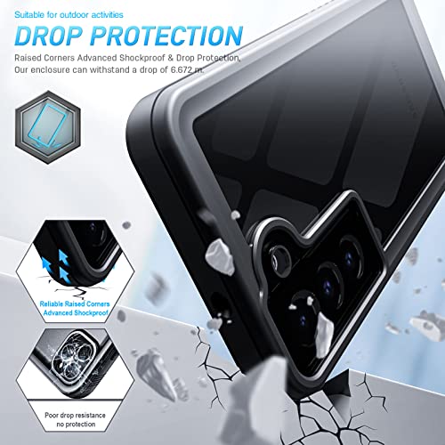 HJHStar Samsung S22 5G Case Slim à prova d'água, poeira à prova de choque com protetor de tela, cap