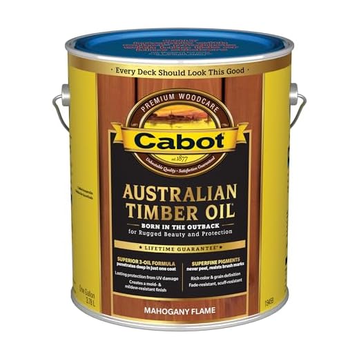 Cabot 140.0019459.007 Australian Timber Oil Water Reducible, Translucent, Mahogany Flame - 1 gallon