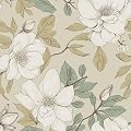 Beige Floral Wallpaper Peel and Stick, White Flowers Contact Paper, Vintage Botanical Boho Wall Paper Waterproof Self Adhesive Removable for Room Shelves Cabinet Drawer Table Decor 17.5" x 118"