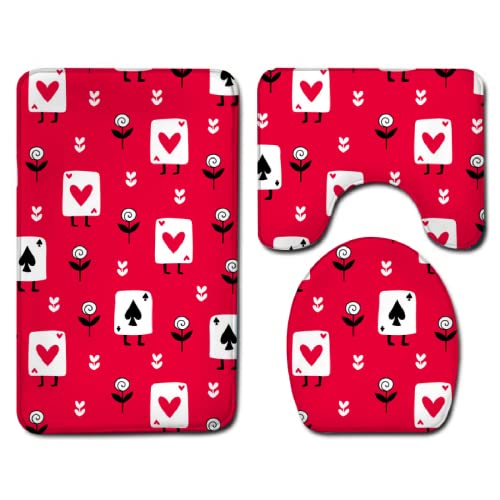 Badematten Set 3 teilig,Toilettenmatte Set,3er Badgarnitur Badezimmer Matte Set Dusch Bade Matte Vorleger Teppich 3D…