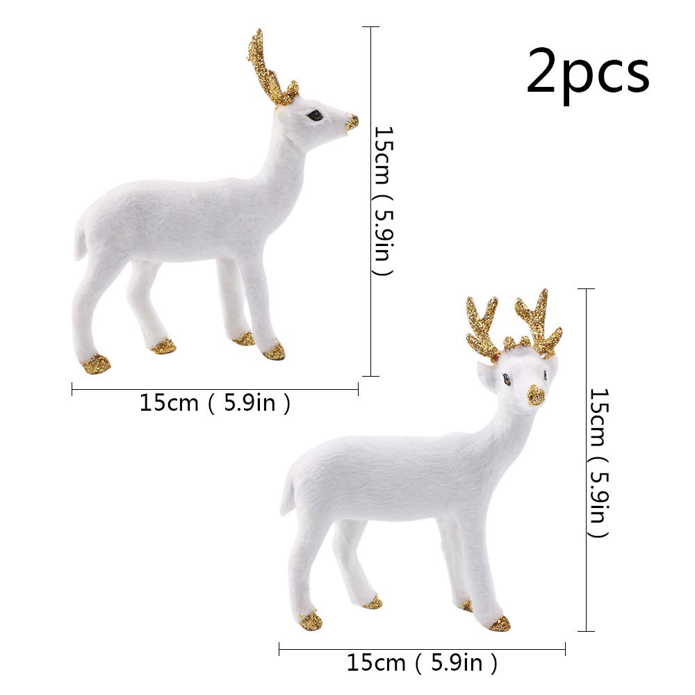 Black Reindeer Decor ,Black Christmas Reindeer Figurines 2Pcs ,Small Reindeer Christmas Reindeer Figurines 2pcs Small Reindeer Christmas Decoration Indoor Tabletop Reindeer Statue Christmas Decor