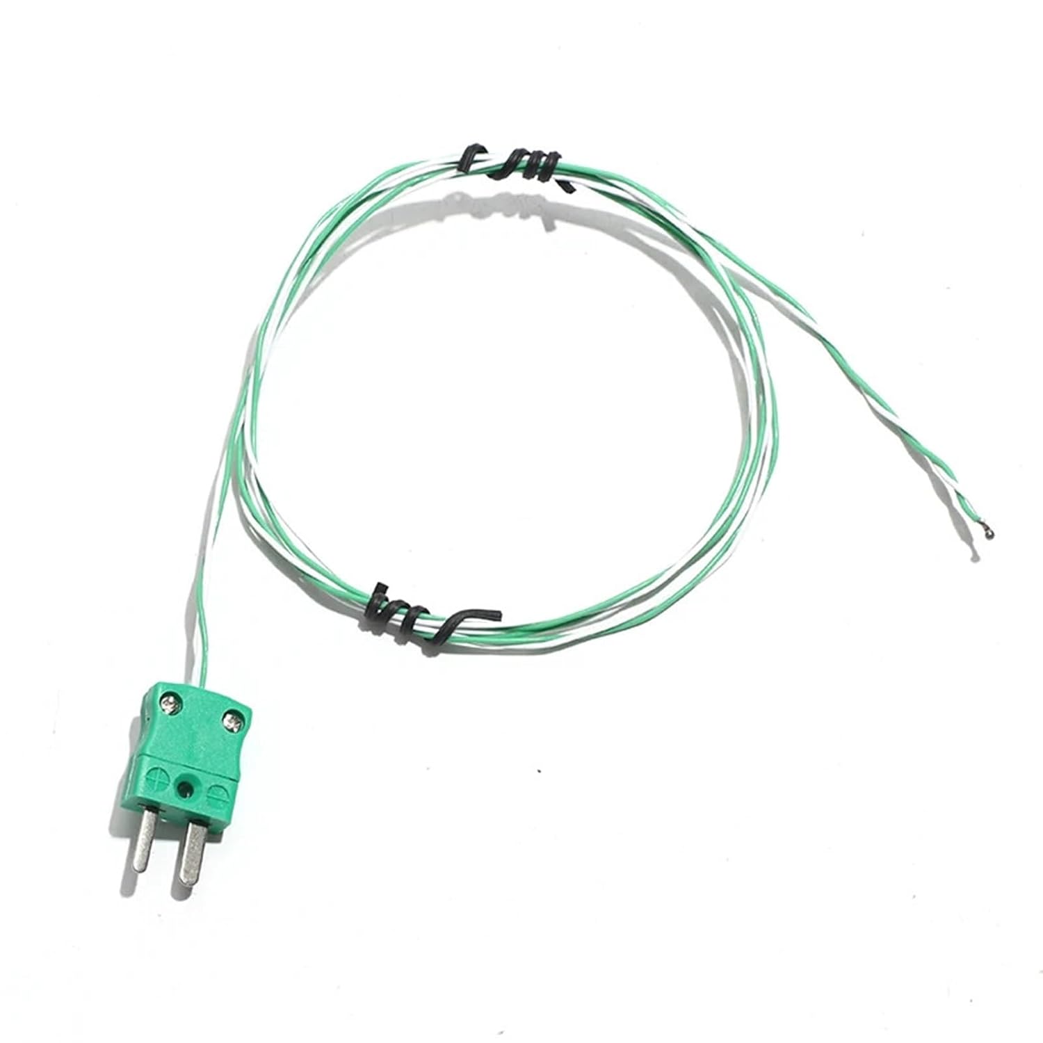 Green K Type Thermocouple Connector Plugs and Socket Furnace Temperature Test Line 1M 2M 220℃ Solder Joint Measurement 1Pcs(K Socket)